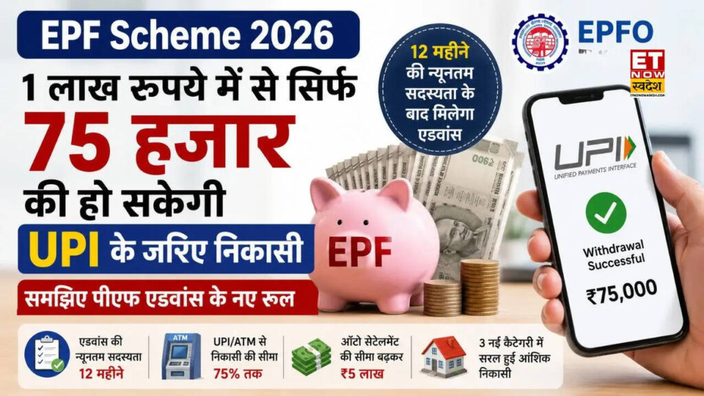 EPF Scheme 2026: 1 लाख रुपये में से सिर्फ 75 हजार की हो सकेगी UPI के जरिए निकासी, समझिए पीएफ एडवांस के नए रूल