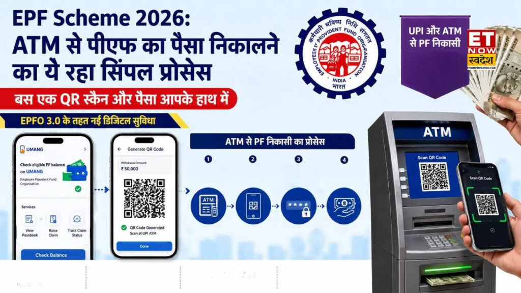 EPF Scheme 2026: ATM से पीएफ का पैसा निकालने का ये रहा सिंपल प्रोसेस, बस एक क्यूआर स्कैन और पैसा आपके हाथ में