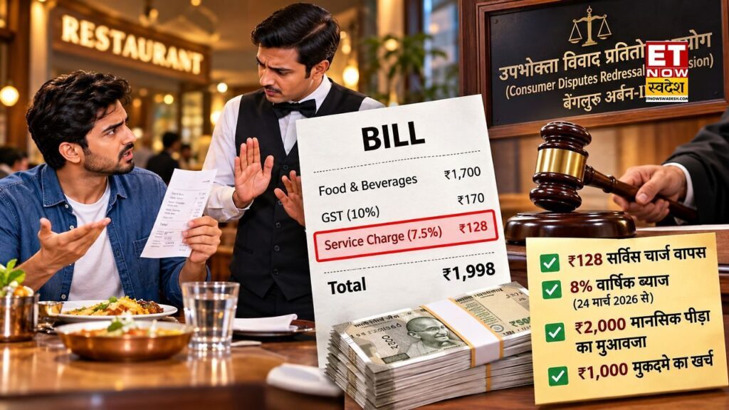Service Charge Refund: बिल में सर्विस चार्ज जोड़ना रेस्टोरेंट को पड़ा भारी! शिकायत पर रिफंड के साथ चुकाना पड़ा 3,000 रुपये का मुआवजा